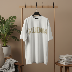 Balenciaga Oversized White Cotton Logo T-Shirt