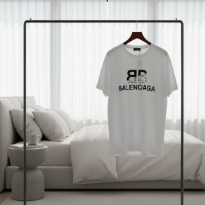 Balenciaga Logo Print White Cotton T-Shirt