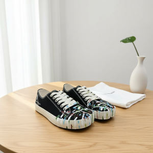 MM6 Paint Splash Canvas Low Top Sneakers