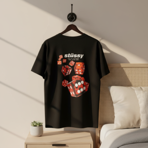 Stussy Dice Graphic Black Streetwear T-Shirt
