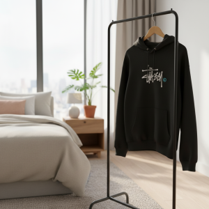 Stussy Black Graphic Logo Pullover Hoodie