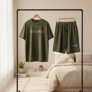 Homecoming Casual Two Piece Set Men’s T-Shirt Shorts