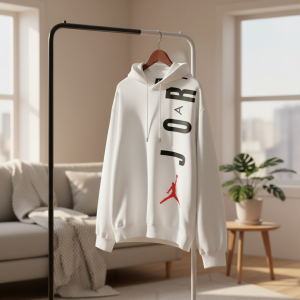 Nike Air Jordan White Printed Pullover Hoodie