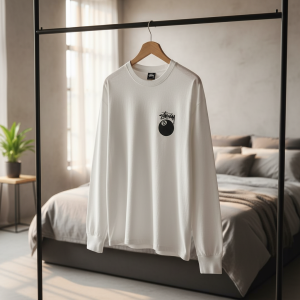 Stussy 8 Ball White Long Sleeve T-Shirt