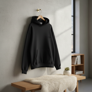 Essentials Black Pullover Hoodie for Men Women