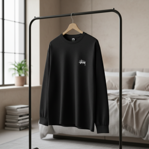 Stussy Black Logo Long Sleeve T-Shirt Streetwear