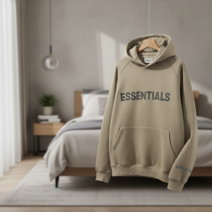 Essentials Fear of God Beige Logo Hoodie